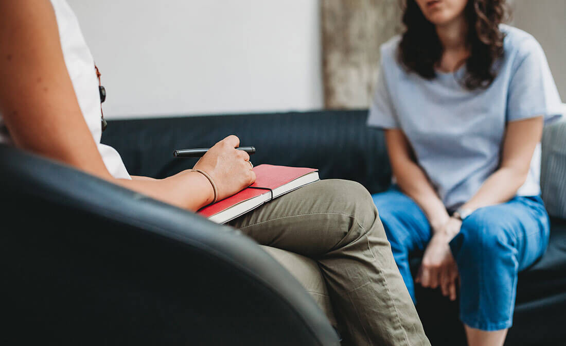 Woman in talk therapy session